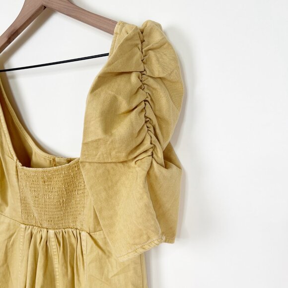 Free People Cheyenne Denim Mini Dress Coastal Cowgirl Princess Romantic Bohemian - Picture 13 of 16